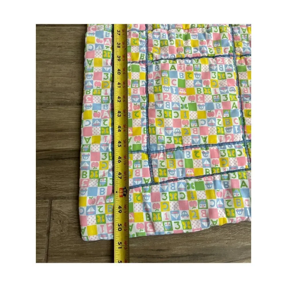 VTG Colorful Patchwork Alphabet Quilt Throw Wall‎ Decor 50